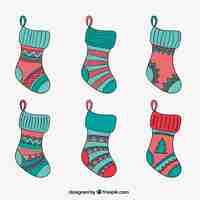 Free vector sketchy christmas socks