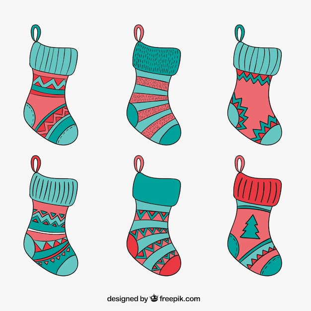 スケッチクリスマスの靴下