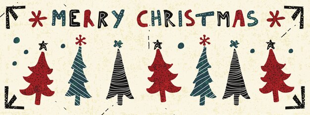 Sketchy christmas trees facebook cover