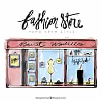 Free vector sketchy fashion store