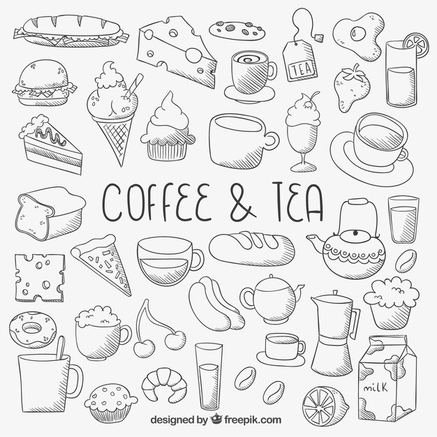 Sketchy food icons