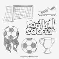 Free vector sketchy football elements