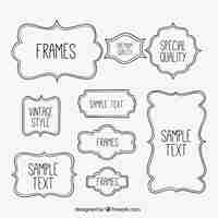 Free vector sketchy frames collection