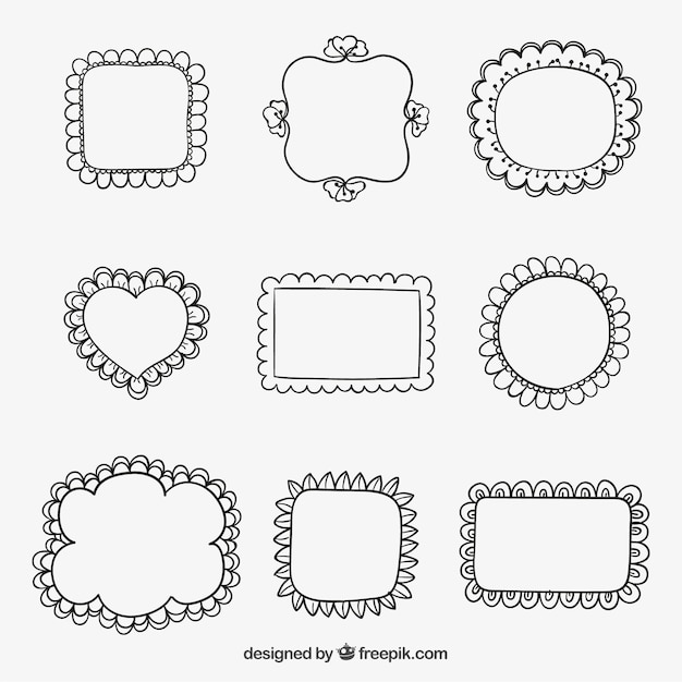 Free vector sketchy frames