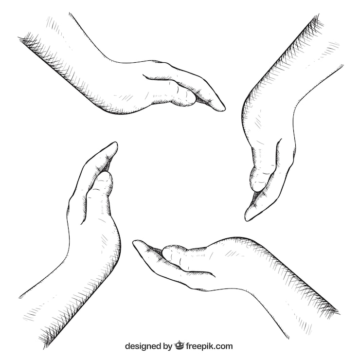 Free Vector sketchy hands making a circle