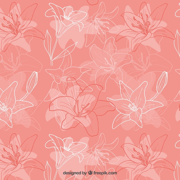 Free vector sketchy iris flowers pattern