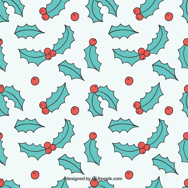 Free vector sketchy mistletoe pattern