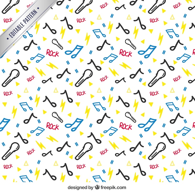 Free vector sketchy music pattern