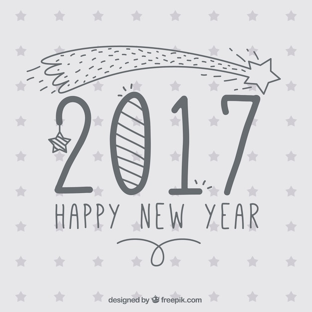 Free vector sketchy new year background