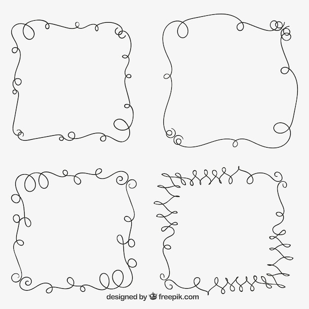 Sketchy ornamental frames