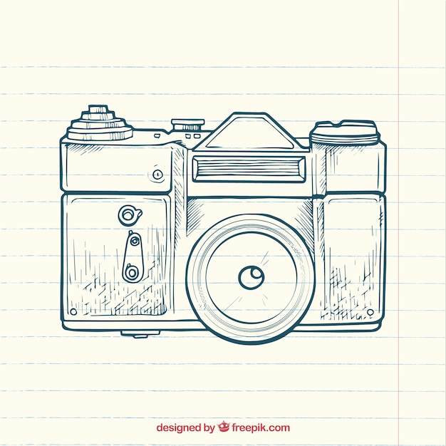 Free vector sketchy photography camera