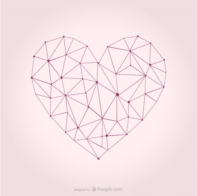 Sketchy and polygonal heart