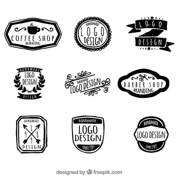 Free vector sketchy retro logos