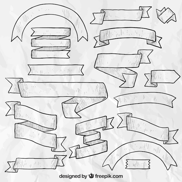 Бесплатное векторное изображение Эскизные баннеры лента