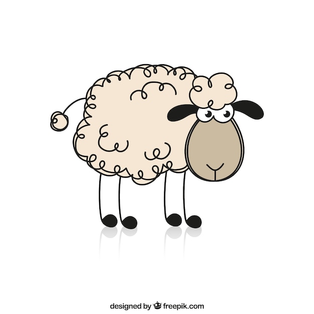 Free vector sketchy sheep