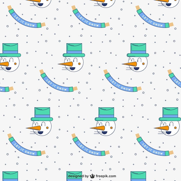 Free vector sketchy snowman pattern