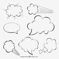 Free vector sketchy speech bubbles