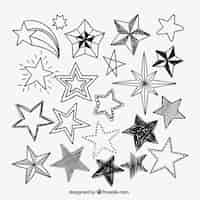 Free vector sketchy star icons