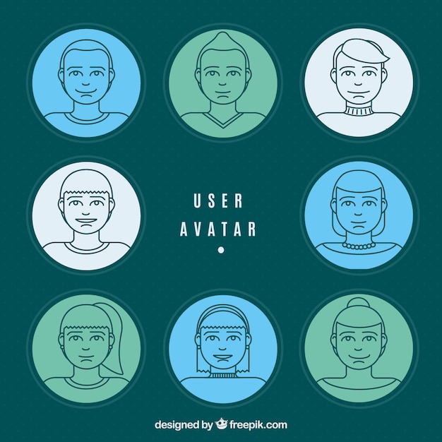 Free vector sketchy user avatars