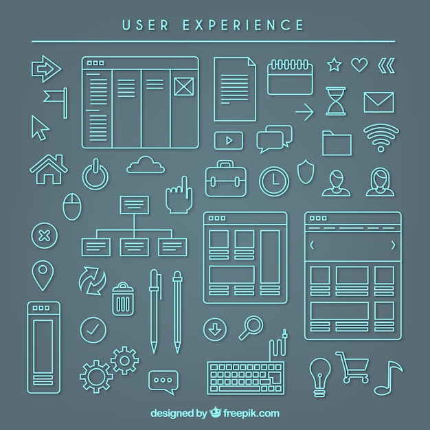 Free vector sketchy user experience elements collection