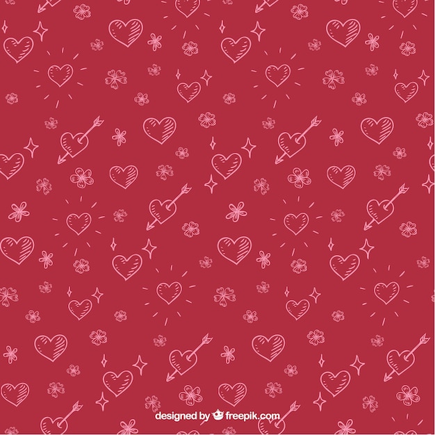 Sketchy valentines day pattern