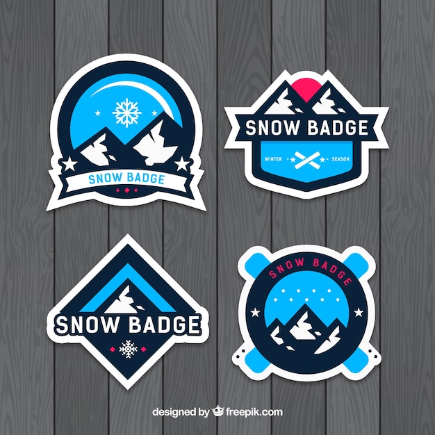 Free vector ski badge collection
