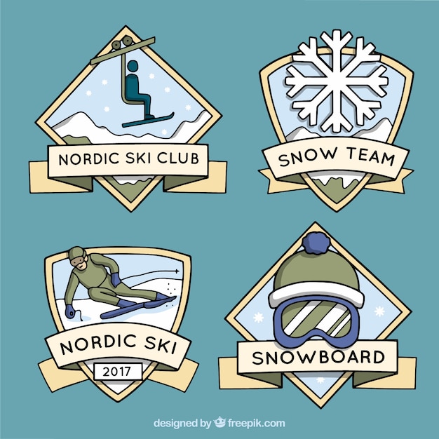 Free vector ski badge collection