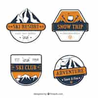 Free vector ski badge collection