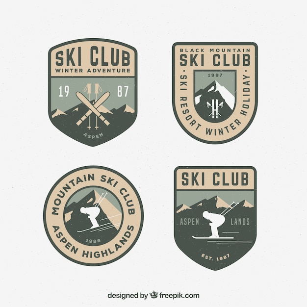 Free vector ski badge collection