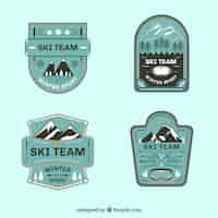 Free vector ski badge collection