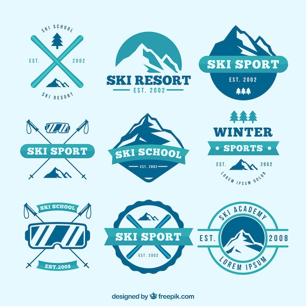 Free vector ski badge collection