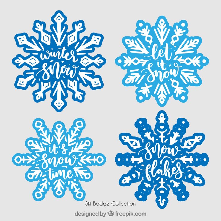 Free Vector ski badge collection