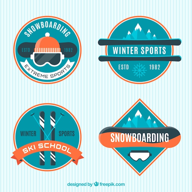 Free vector ski badge collection