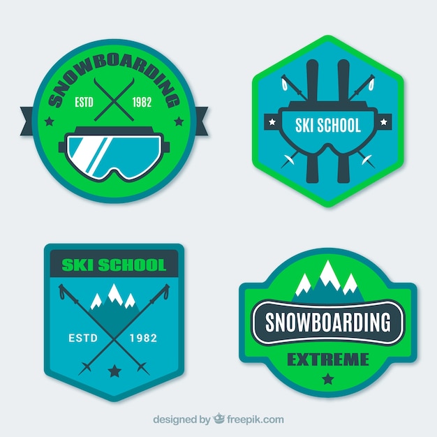 Free vector ski badge collection