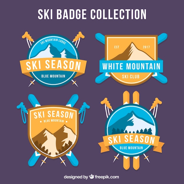 Free vector ski badge collection