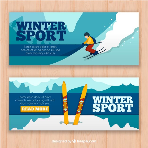 Free vector ski banners