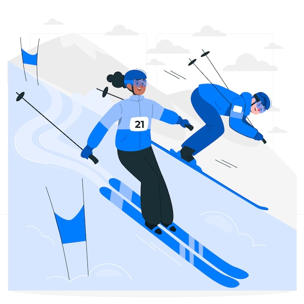 Free vector ski competition concept illustration