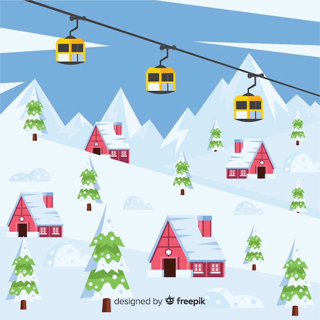 Free vector ski resort