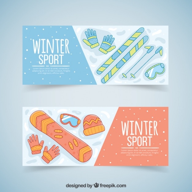 Ski and snowboard accessories banners