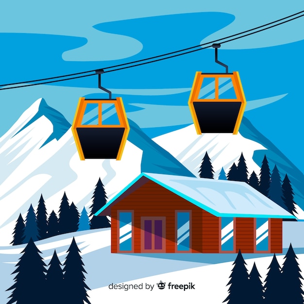 Free vector ski station background