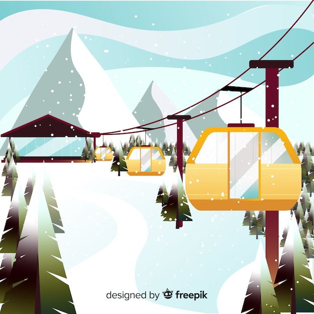 Free vector ski station background