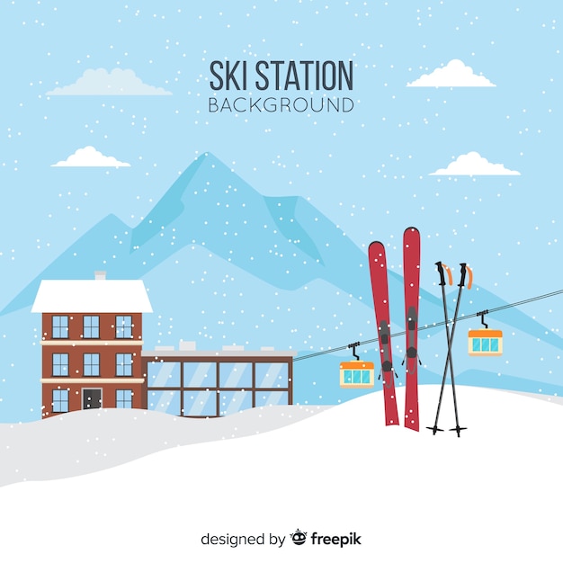 Ski station background