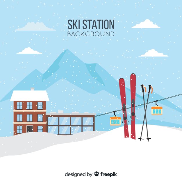 Ski station background