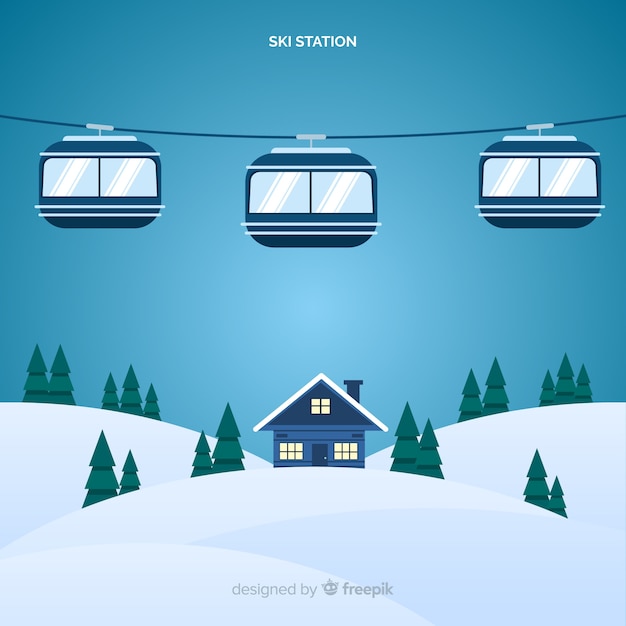 Free vector ski station