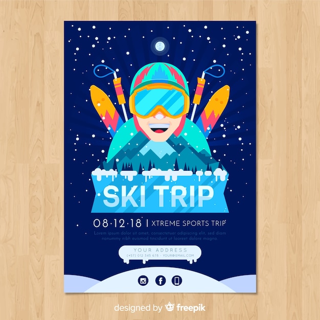 Ski trip adventure banner