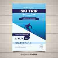 Free vector ski trip flyer template