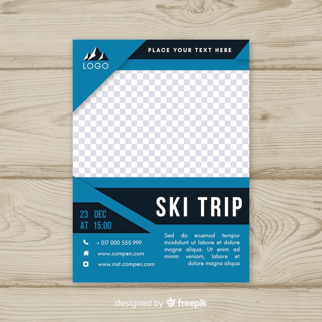 Ski trip flyer template