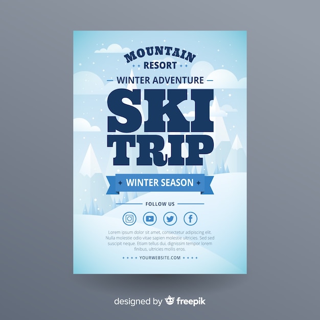 Ski trip flyer template