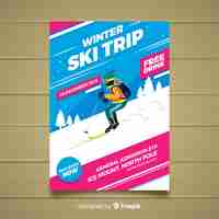 Free vector ski trip flyer