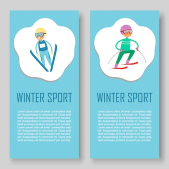 スキー​と​冬​の​スポーツバナーセット​。
